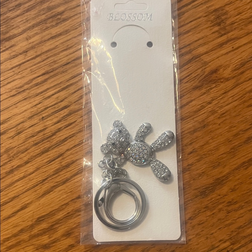 Blossom Silver Bear Keychain